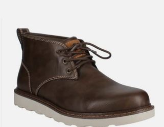Buffalo Mens Boots Brown Chukka Memory Foam Sock Pull-Tab Padded Collar Durable
