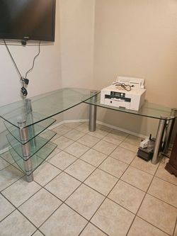 Glass Desk and end table