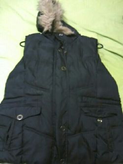 DARK NAVY BLUE FURY HOOD VEST