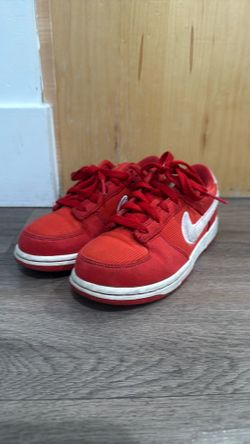 Red Nike Dunks w/heart size 1Y