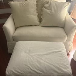 Oversized goosedown chair w/ slipcover 