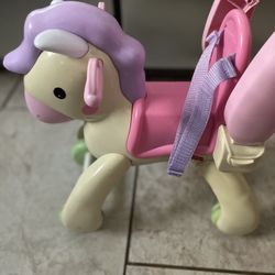 Fisher Price Little Mommy Baby Doll Rocking Horse Pony Stroller Removable Handle