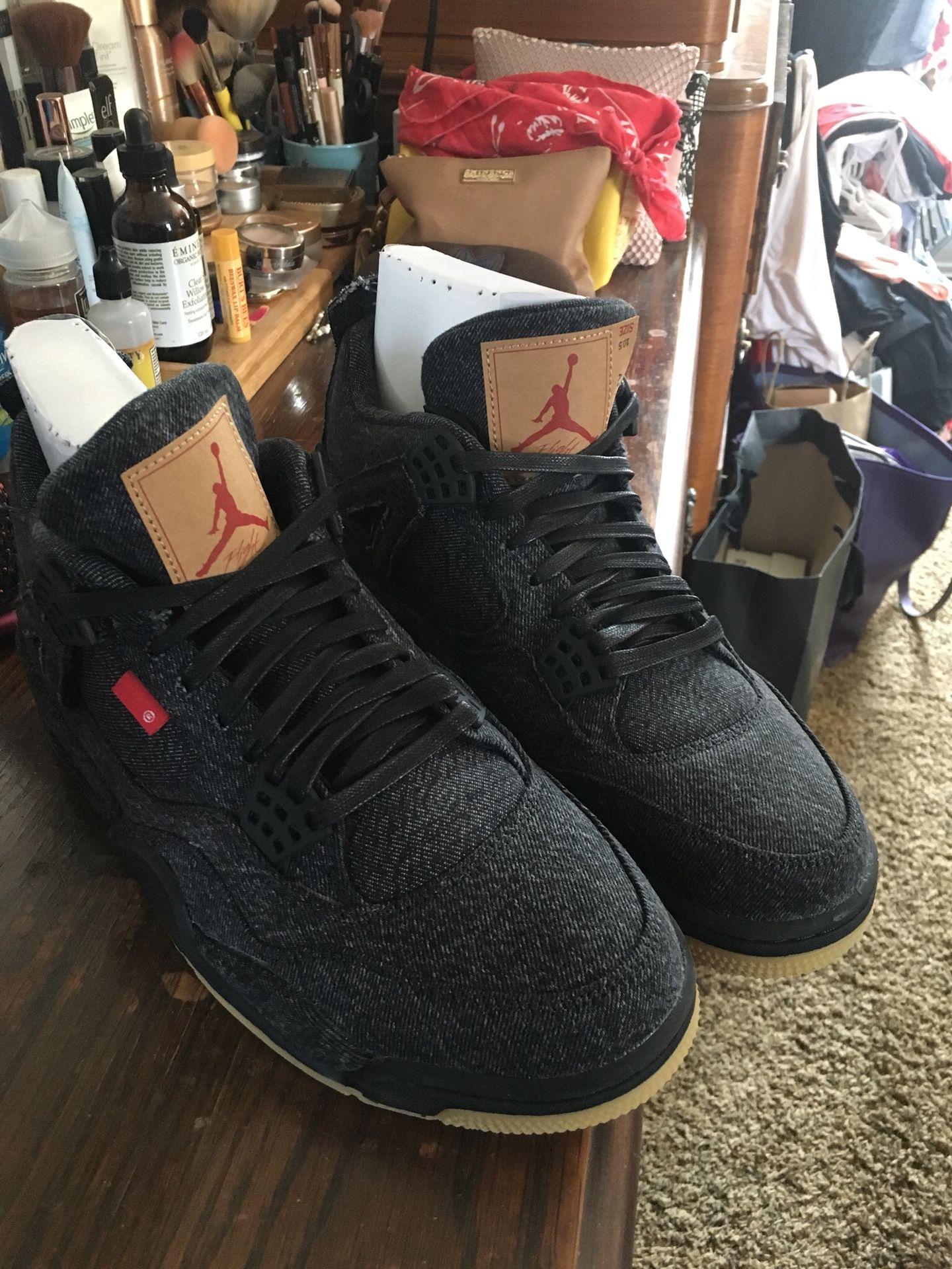 Black Levi Jordan 4s size 10.5