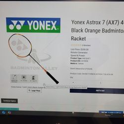 Badminton Racket Yonex Astronx7 (AX7) 4UG5 Black Orange