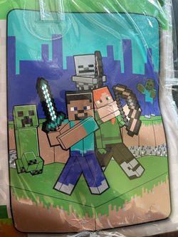 Minecraft Twin/Full raised blanket