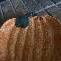 Ceramic Pumpkin Design Serving Plate 