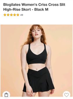 Blogilates Criss Cross Slit High-Rise Skort - Black size Medium