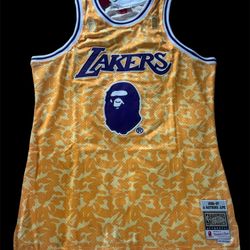 NWT’s New With Tags Mitchell & Ness Bape LA Lakers Jersey Size XL.  