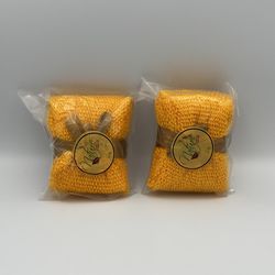 2pk-Nature Net Bath Sponges, Yellow