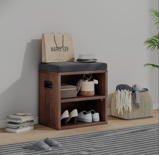 Soohow Small Shoe Bench for Entrywaywith Cushion Shoe Bench with Storage and Seating,Seat Entryway Shoe Rack, Entryway