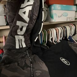 Large AAPE Hoodie Black And Grey Camo 