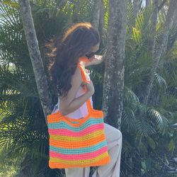 Crochet Summer Colors Shoulder Bag 
