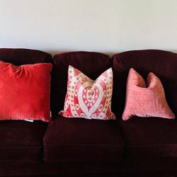 Reddish-Orange Sofa