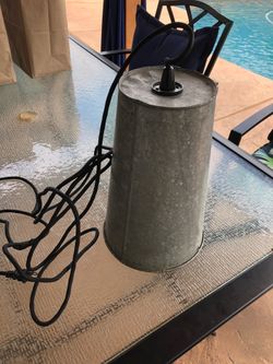 Galvanized pendant light 12.5” x 8”