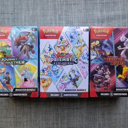 Assorted Pokemon Booster Bundles (Prismatic Evolutions, Journey Together,  Destined Rivals)