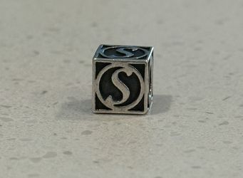 Michael Anthony MA 925 Sterling Silver Initial Letter S Cube Charm 'Italy'