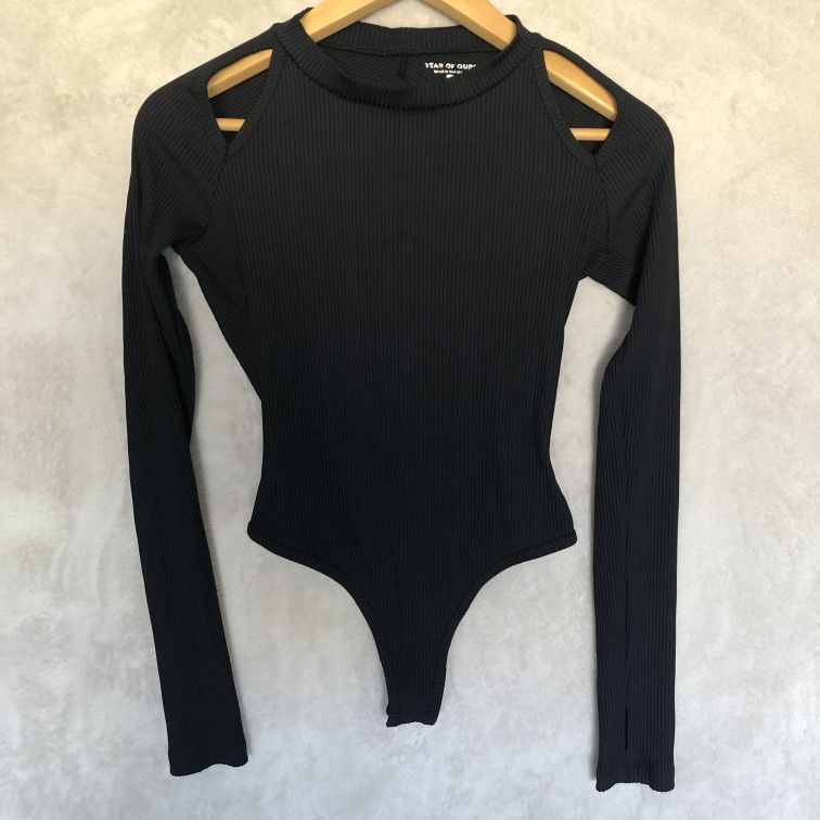 Year Of Ours Ribbed Shoulder-Cutout Bodysuit