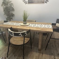 Wooden Dining Table With Chairs