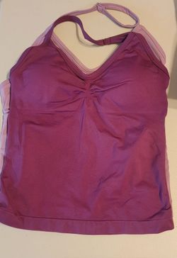Womens Halter Tank Tops V Neck Impact Backless Longline Strappy Adjustable Gym Workout Top Padded