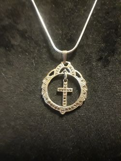 Sterling Silver Cross Pendant & 925 Chain