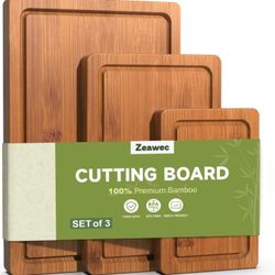 3 Piece Brand New Bamboo Cutting Board - Still In Box/Wrapping