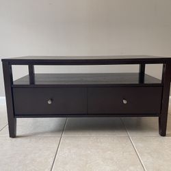 Dark Brown Wooden TV Stand With Storage Drawer