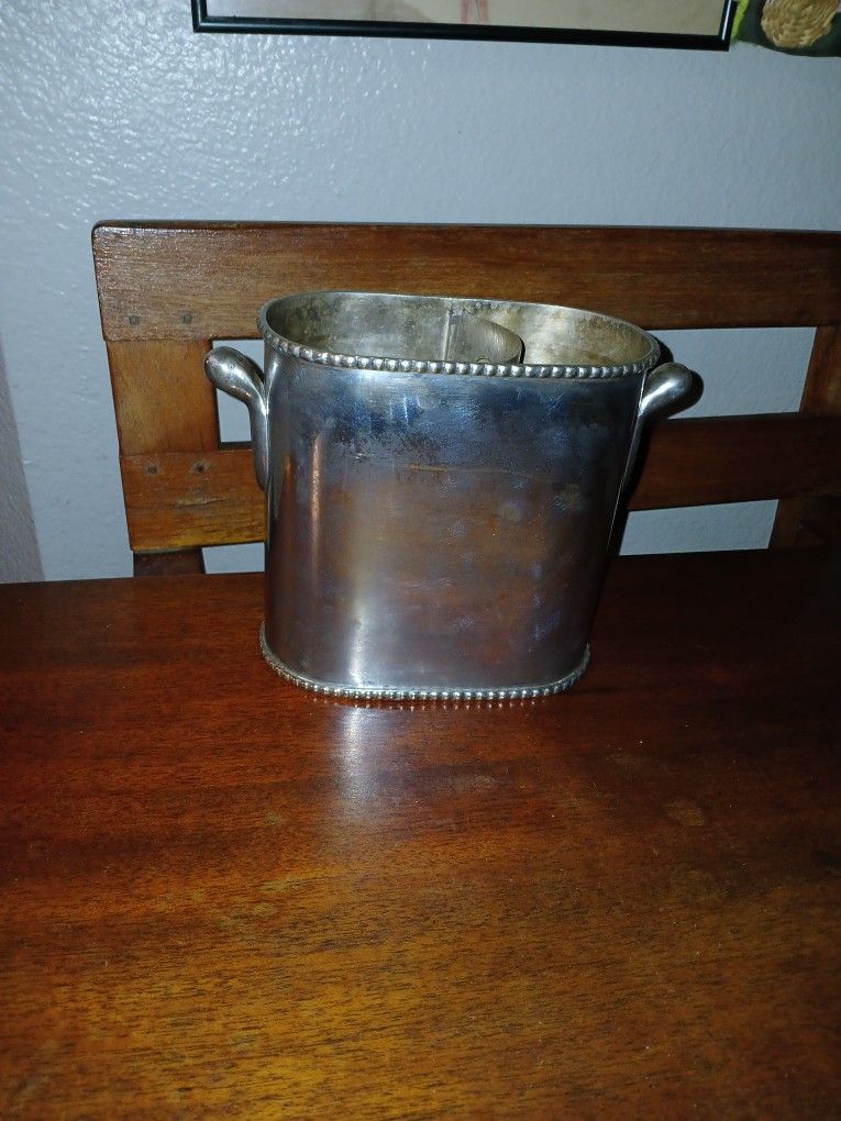 Vintage Pottery Barn Silver Plate Wine Champagne Ice Bucket Holder