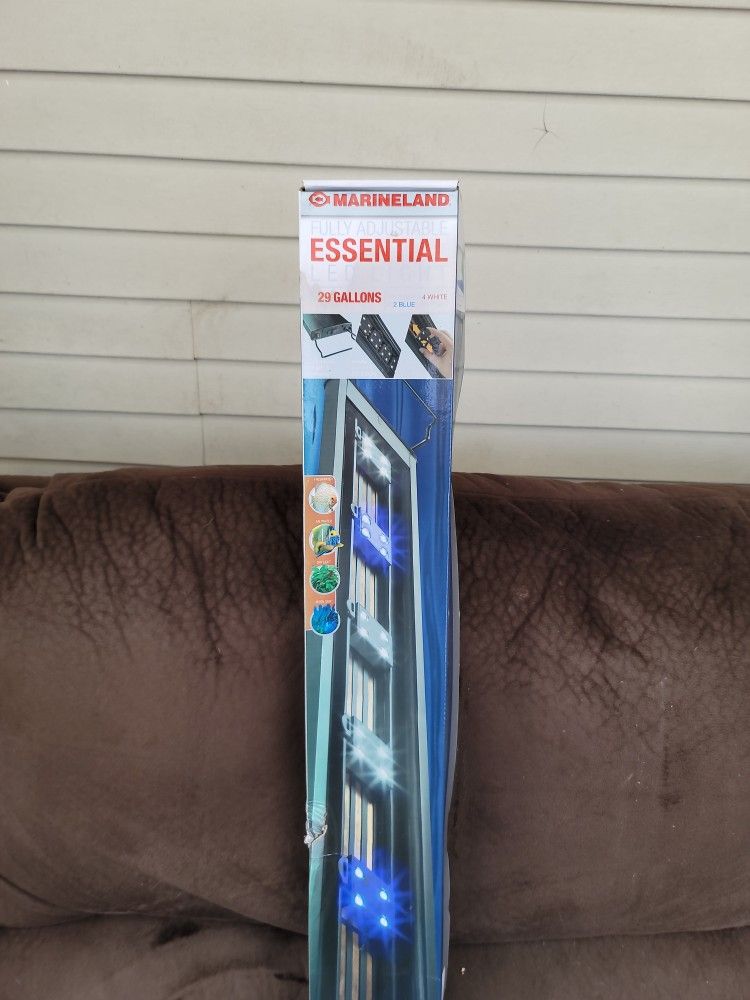 Marineland Fully Adjustable Led Light 29 Gallons 30-36" White And Blue Aquarium Light Brand New