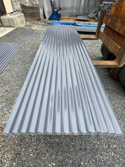 12FT x 35” Grey Corrugated Metal Roofing / Siding Panels, 28 Gauge
