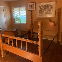 Light Wood Queen Bed Frame