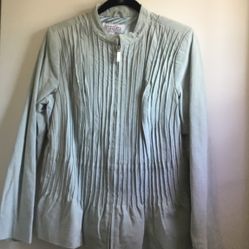 Blue Leather Suede Jacket by Bradley Bayou