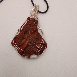 Jasper Fish Necklace Sterling Silver 
