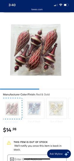 Holiday 12 Ct Ornaments