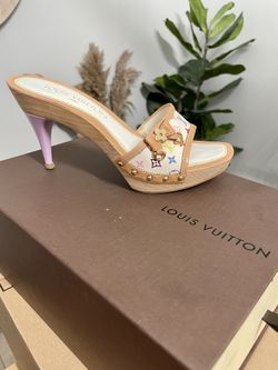 Pre-Owned Louis Vuitton Monogram Multicolor Mule Leather Sandals
