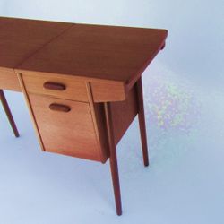 Very Rare Povl Dinesen Danish Mid Century Modern 1950-60'  Fully Restored Teak Small Desk/Vanity 