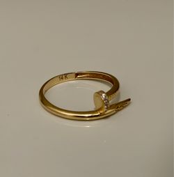 14 karat nail design ring solid yellow gold