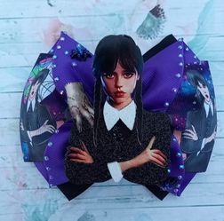 Merlina Hair Bow/  Family Addams/ Hair Accessories/ Lazos Para El Cabello