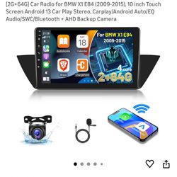 [2G+64G] Car Radio for BMW X1 E84 (2009-2015), 10 inch Touch Screen Android 13 Car Play Stereo, Carplay/Android Auto/EQ Audio/SWC/Bluetooth + AHD Back