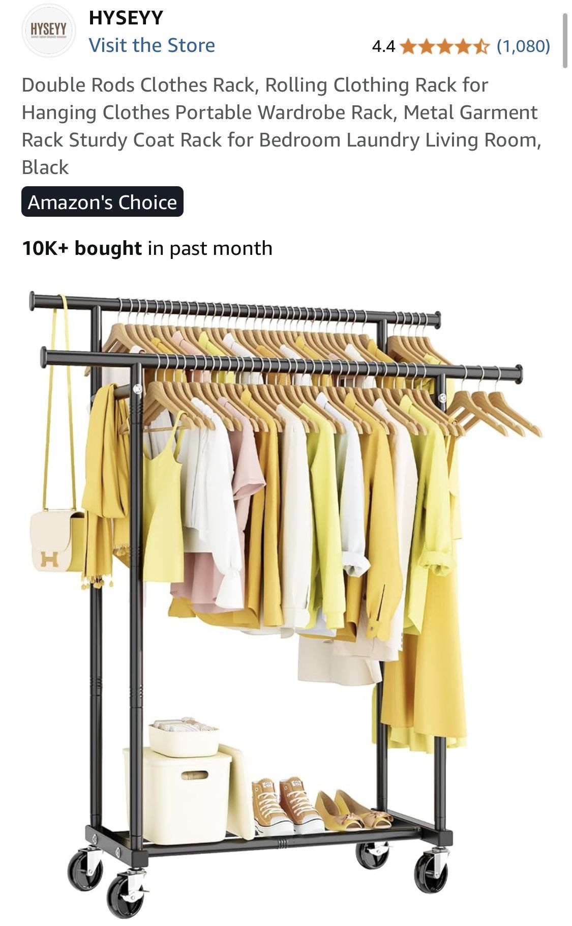 Double Rod Clothes Rack New