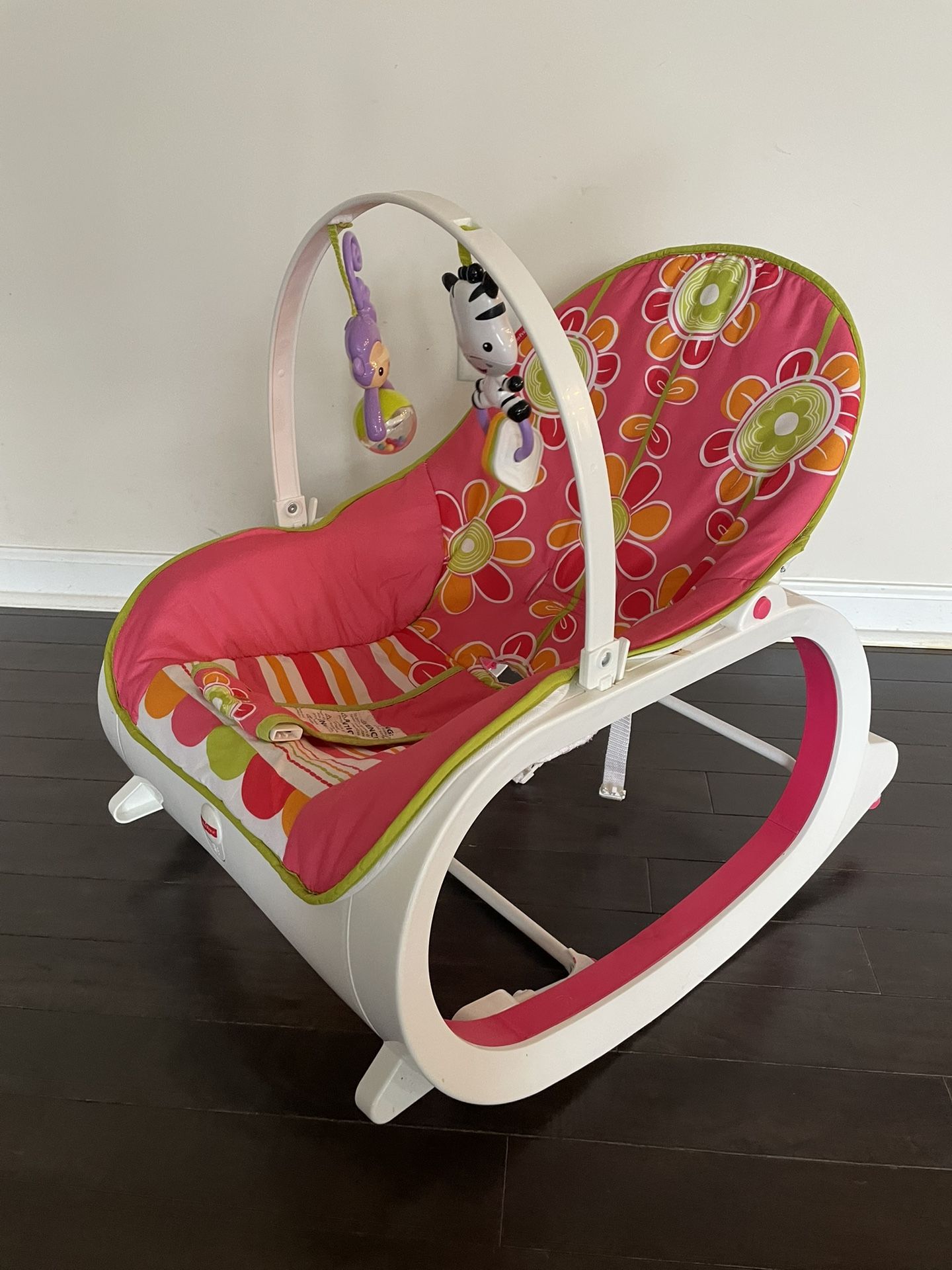 Fisher-Price Infant-To-Toddler Rocker - Soothing Baby Seat with Removable Bar, Floral Confetti