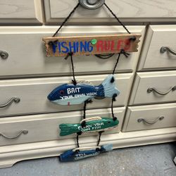 New Carved Fishing Sign