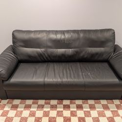 Black Leather Sofa approx 79" L x 34" W x 35" H  Pick up in Dyker heights