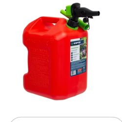 Scepter SmartControl Plastic Dual Handle Gasoline Can Container Jug w/Controllable Flow Nozzle Spout & Capless Gas Tank Funnel, 5 Gal