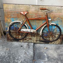 Bicycle Metal Art Painting 