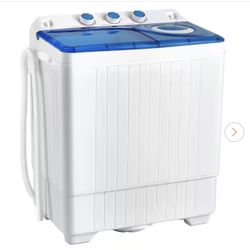 26 Ibs. 0.41 cu. ft. Portable Top Load Washer Semi-Automatic Twin Tub Washing Machine with Drain Pump