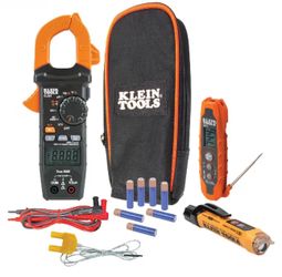 Klein Tools HVAC Kit Digital Clamp Meter, Non-Contact Voltage Tester,infrared/probe thermometer