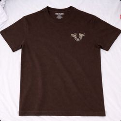 Brown True Religion men's heavy ribbon cotton t-shirt
