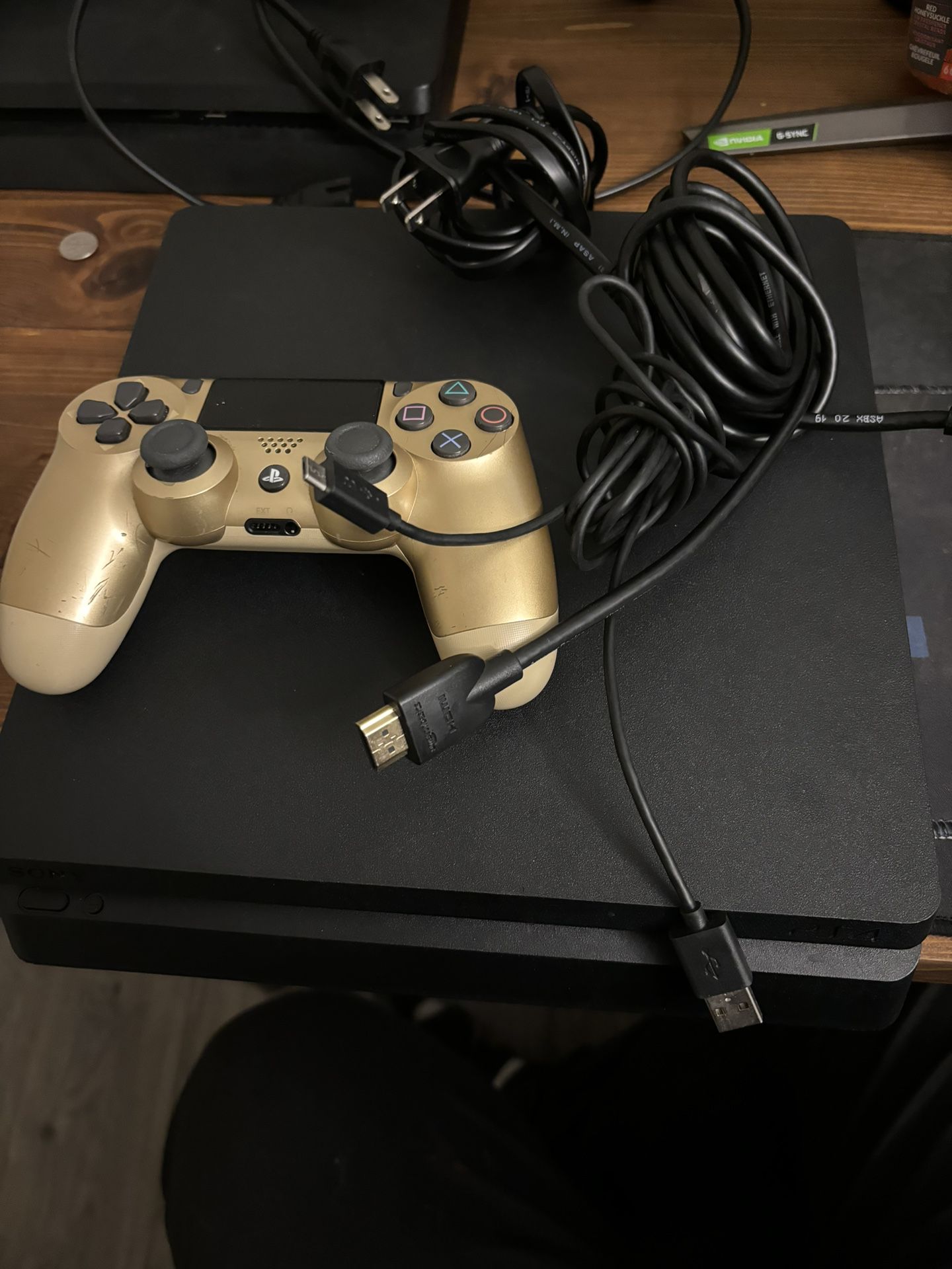 PS4 Slim With Gold Controller