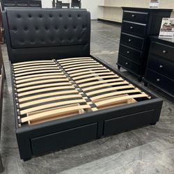 Queen Size Bed Frame With Mattress 