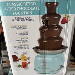 Nostalgia Retro Series 4-Tier Aqua Chocolate Fondue Fountain